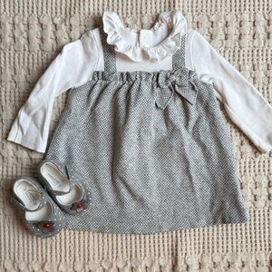 Mayoral Flannel Baby Dress with Shoes